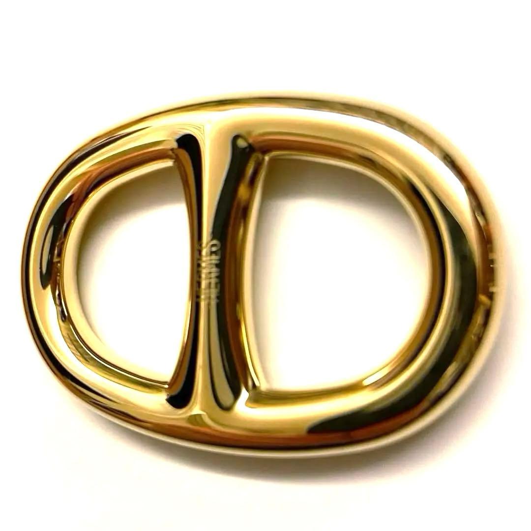 極美品 人気 エルメス スカーフリング シェーヌダンクル ゴールド 金 高級