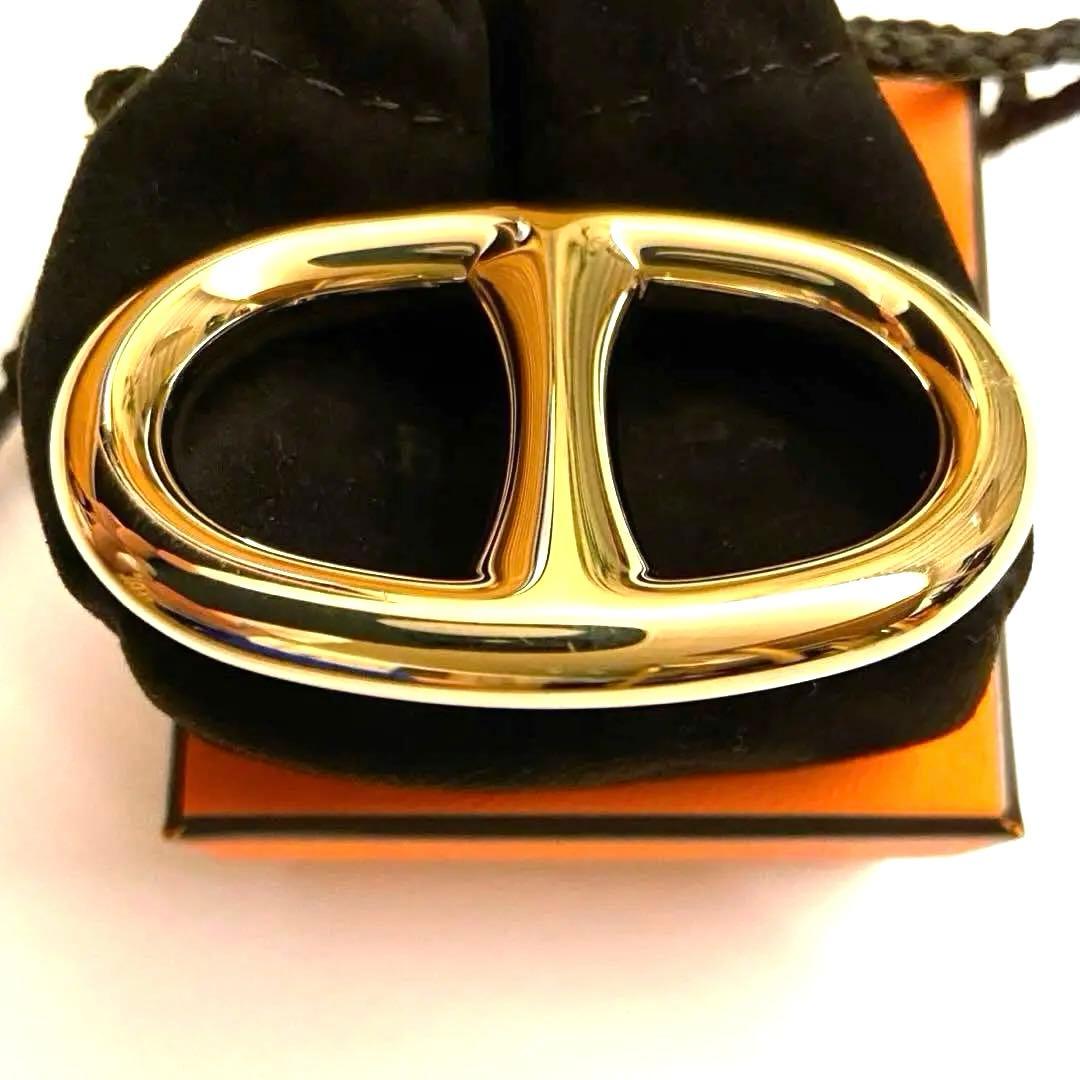 極美品 人気 エルメス スカーフリング シェーヌダンクル ゴールド 金 高級