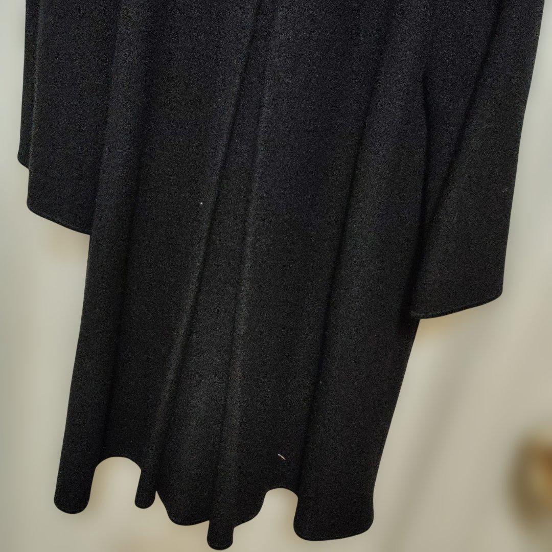 FENDI　Aラインウールロングコート　黒