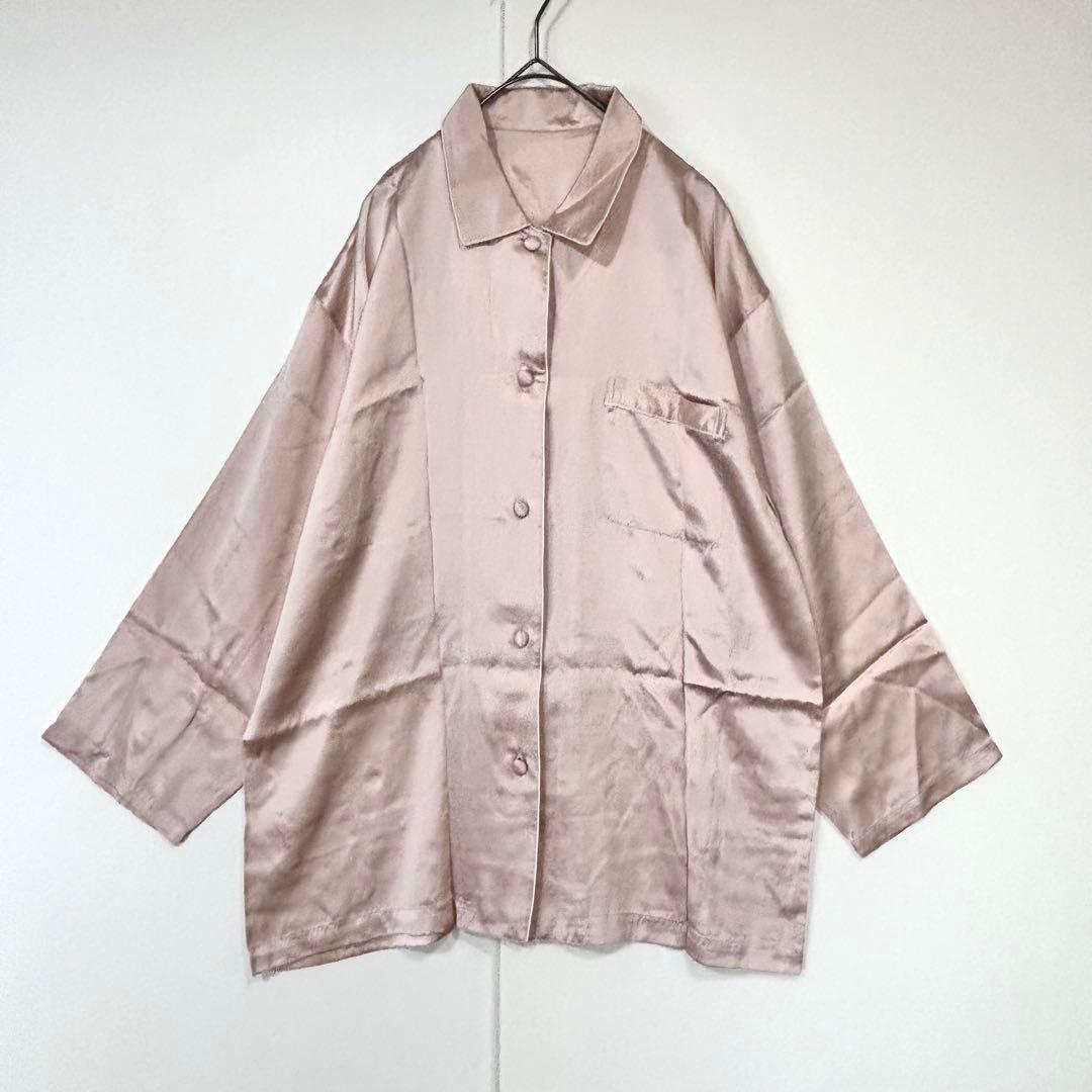 ワコール　M　パジャマ 上下セット　シルク100%　光沢　ピンク　ウエストゴム