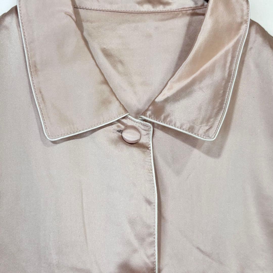 ワコール　M　パジャマ 上下セット　シルク100%　光沢　ピンク　ウエストゴム