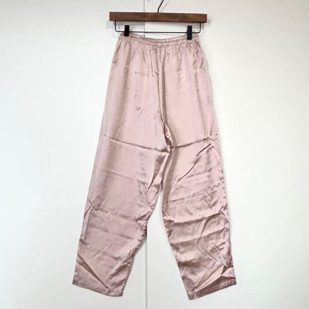 ワコール　M　パジャマ 上下セット　シルク100%　光沢　ピンク　ウエストゴム