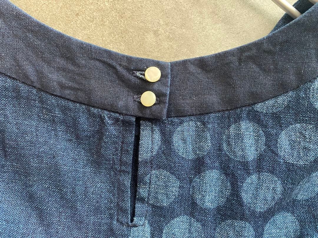 パラスパレス Pallas Palace インディゴ　ドットワンピース 日本製