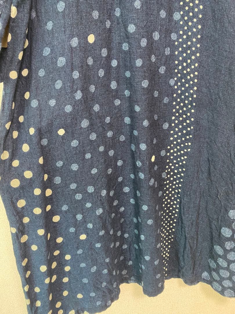 パラスパレス Pallas Palace インディゴ　ドットワンピース 日本製