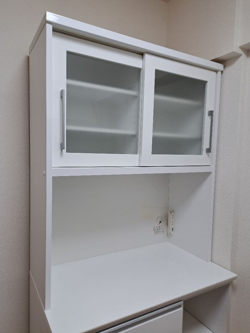 ニトリ　食器棚　高機能レール　ハイタイプ　レジューム幅90