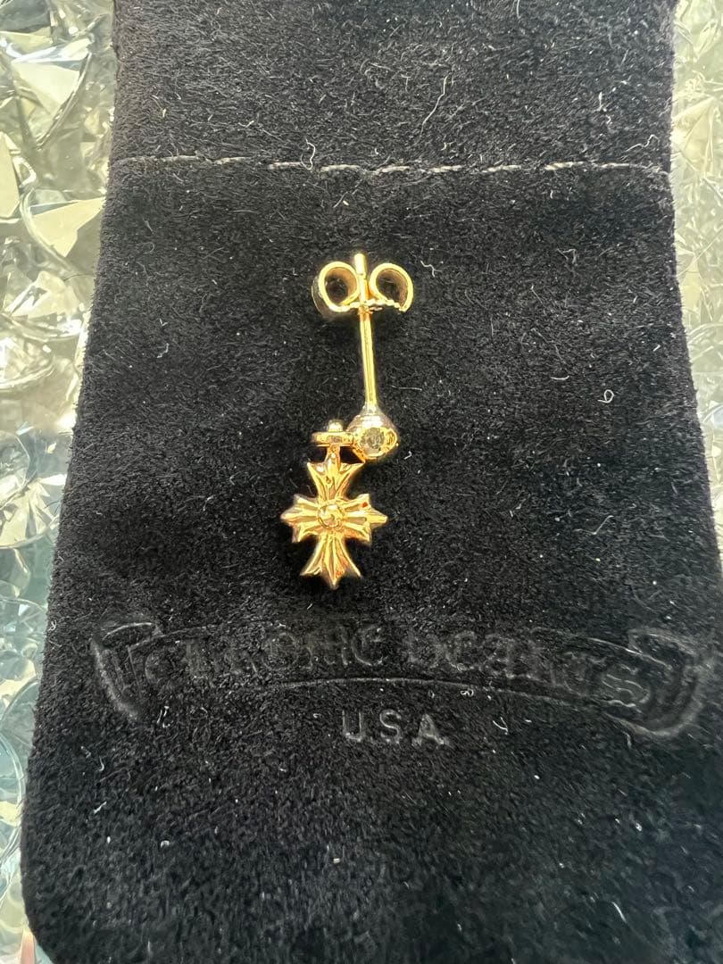 クロムハーツ 22K タイニーE CHプラスドロップ　原本付き