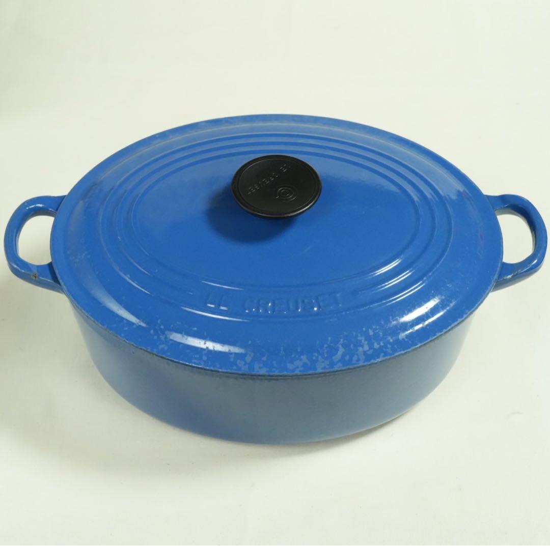 美品】LE CREUSET ココット オーバル ハーモニックブルー 27cm - メルカリ
