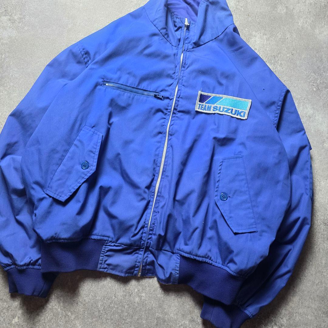 激レアTEAMSUZUKIスズキリバーシブルナイロンジャケット短丈企業ロゴLL
