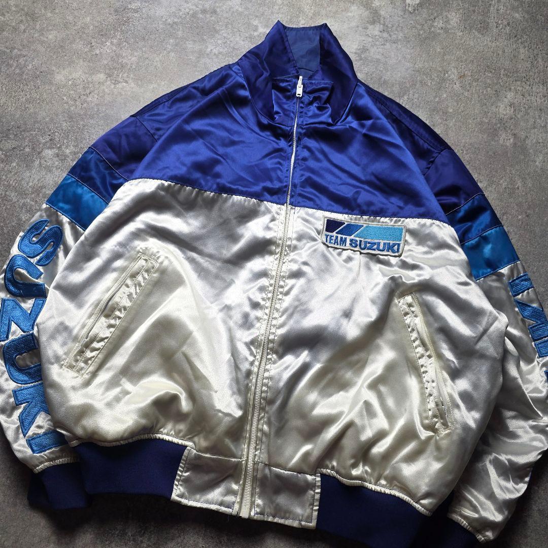 激レアTEAMSUZUKIスズキリバーシブルナイロンジャケット短丈企業ロゴLL