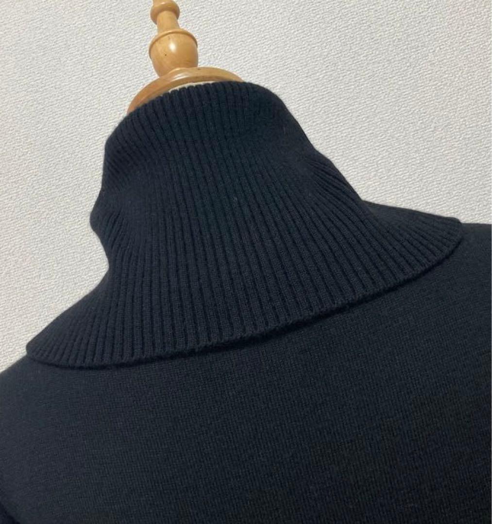 ラルフローレン RALPH LAUREN タートルニットワンピース ウール 黒