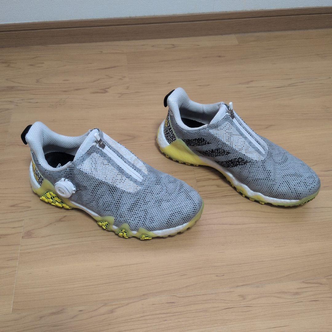 アディダス　コードカオス　メッシュ ゴルフシューズ グレー/イエロー