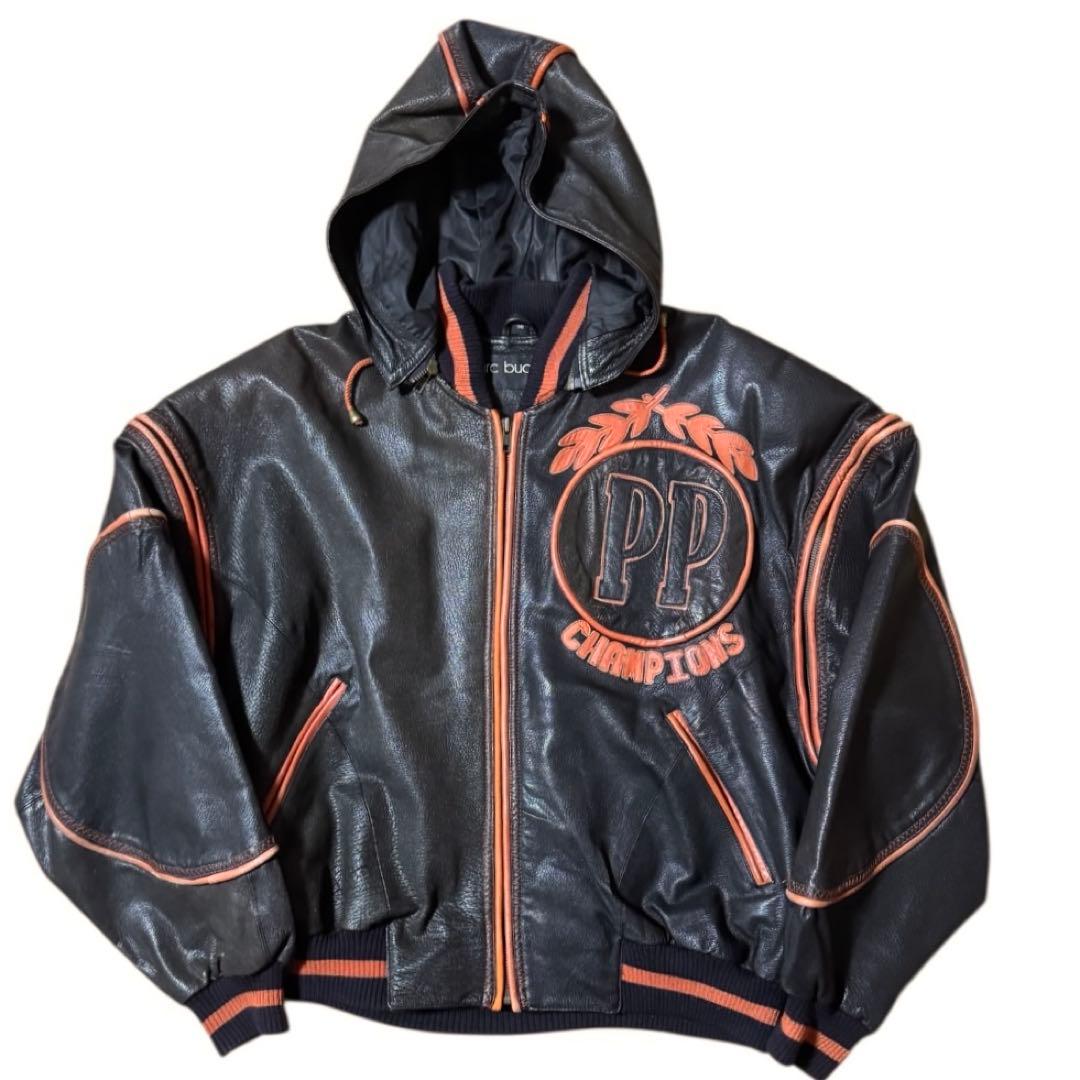 PELLE PELLE バックロゴ オールレザースタジャン デタッチャブル 38