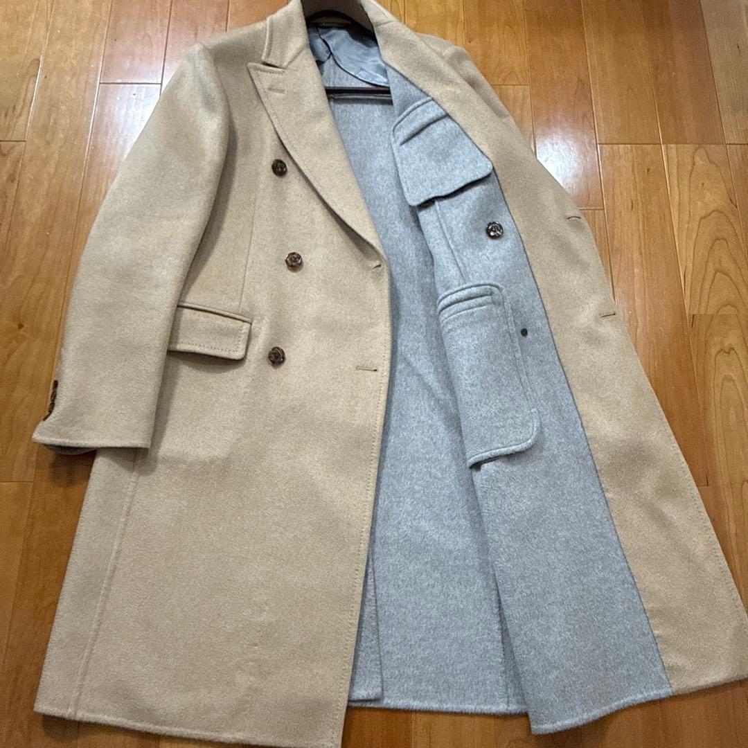 美品　Aquascutumアクアスキュータム　チェスターコート　キャメルXL