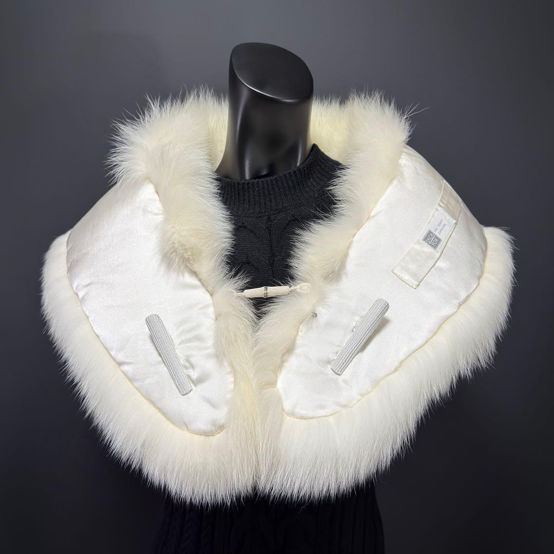 【白華】SAGA FOX サガフォックス ショール ホワイトフォックス 雪香気品