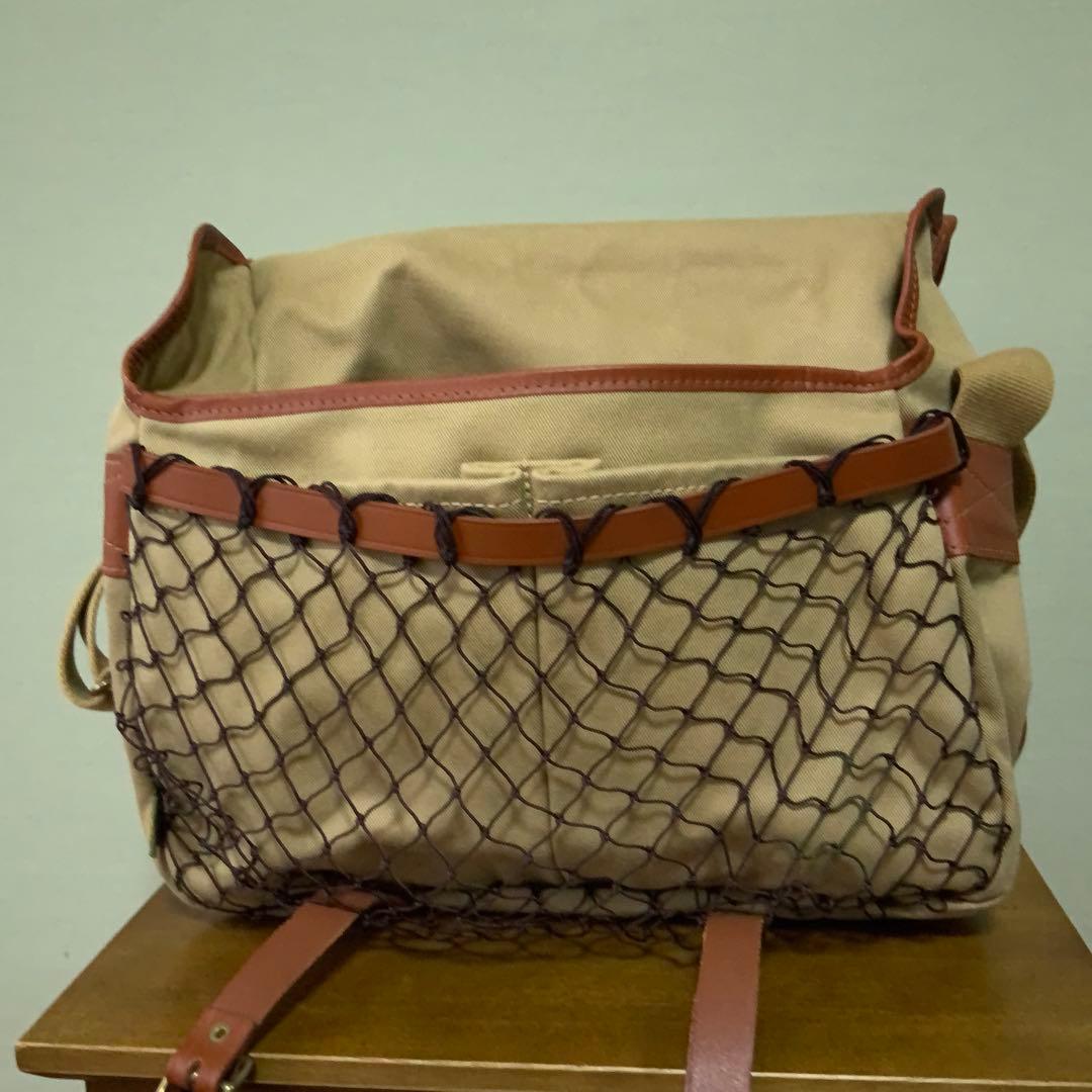 JOHN CHAPMAN キャンバスレザーショルダー 英国製 カーキ