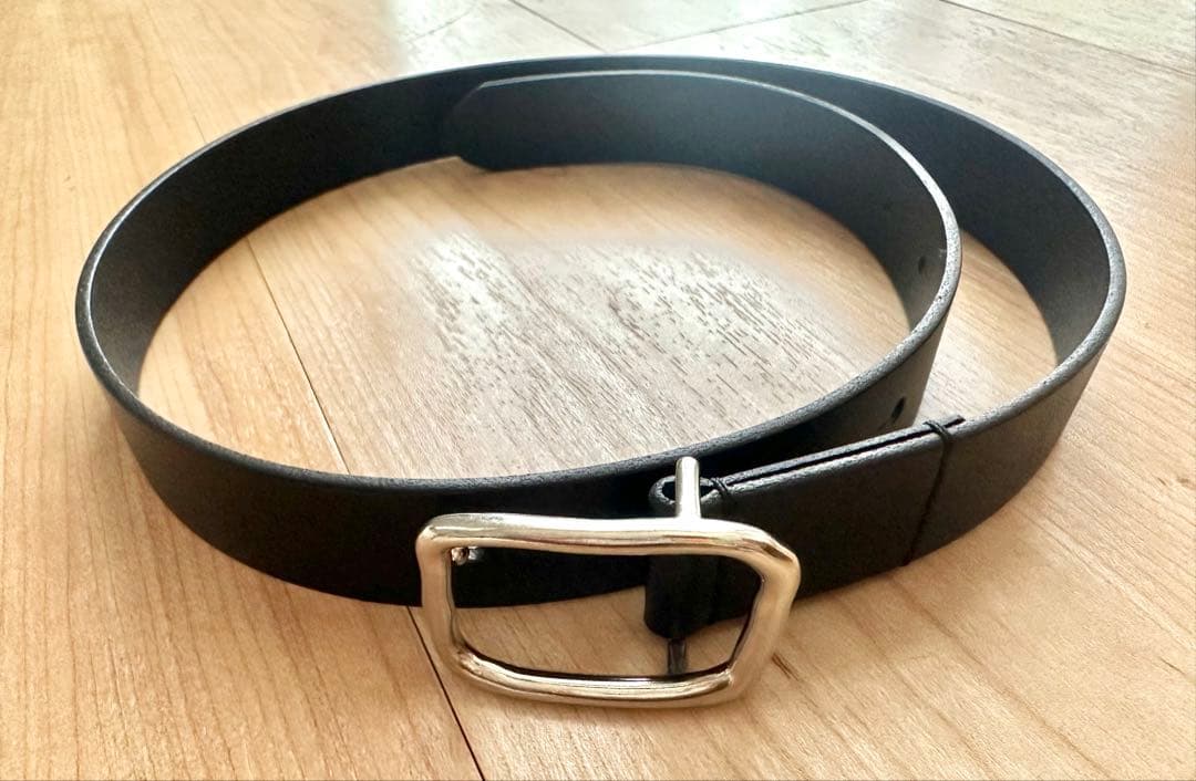 crewre ボタンスタッズレザーベルト black 1