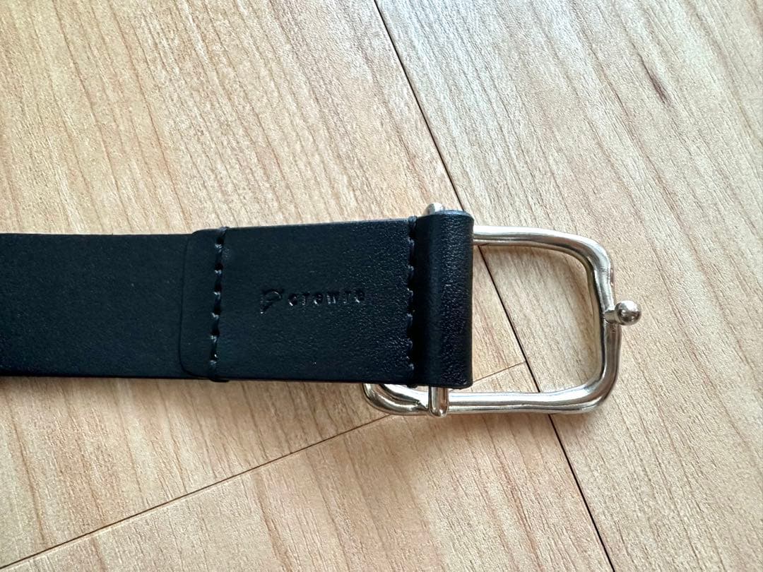 crewre ボタンスタッズレザーベルト black 1