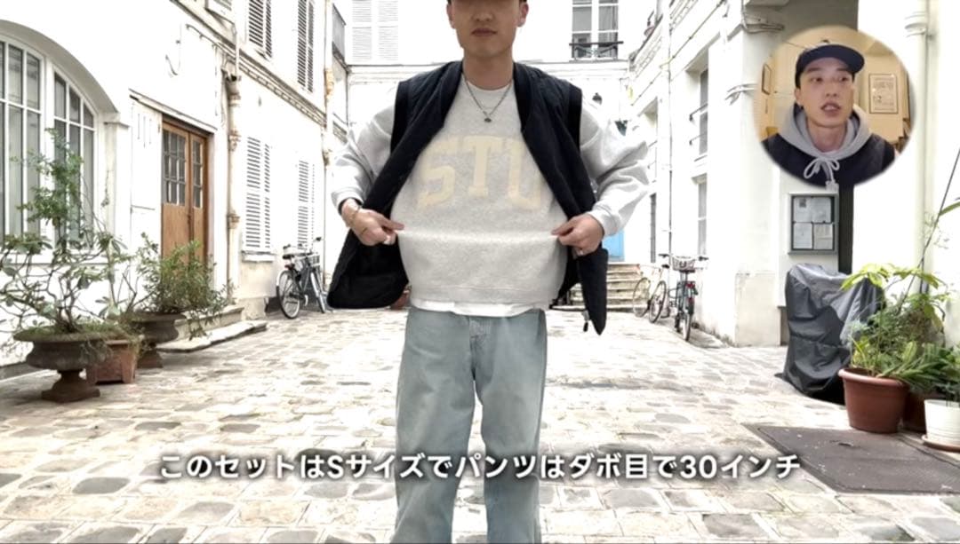 トップス Stussy STU APPLIQUE CREW ASH HEATHER S