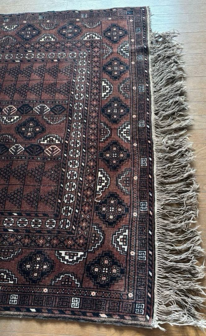 【ダメージ多め格安】パキスタン絨毯　トルクメン　手織り　ヴィンテージ　ペルシャ