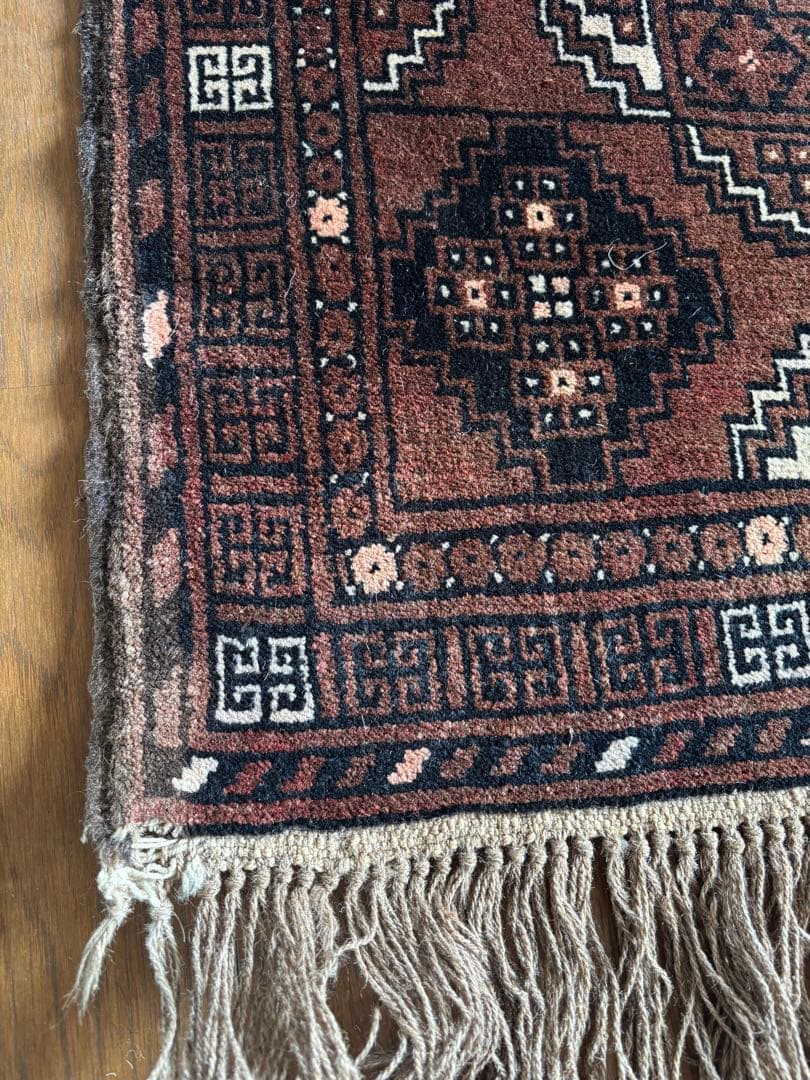 【ダメージ多め格安】パキスタン絨毯　トルクメン　手織り　ヴィンテージ　ペルシャ