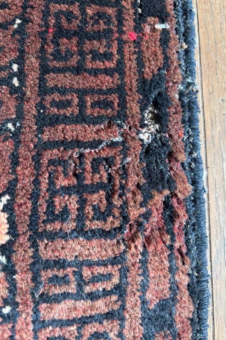 【ダメージ多め格安】パキスタン絨毯　トルクメン　手織り　ヴィンテージ　ペルシャ