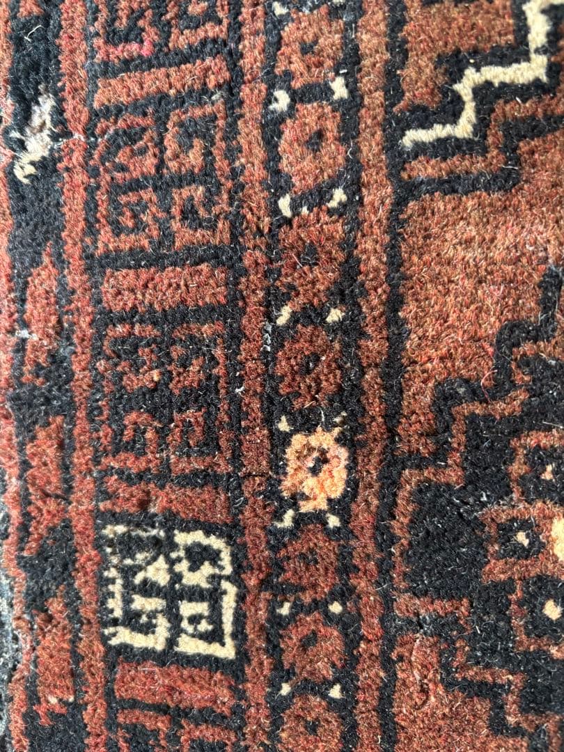 【ダメージ多め格安】パキスタン絨毯　トルクメン　手織り　ヴィンテージ　ペルシャ