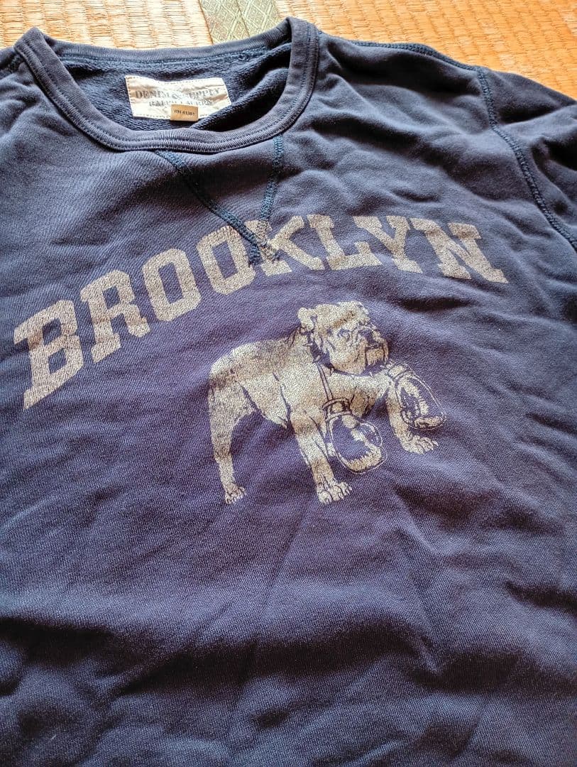 デニム＆サプライ RRL ラルフローレン 茄子紺 前Vスウェット カレッジ