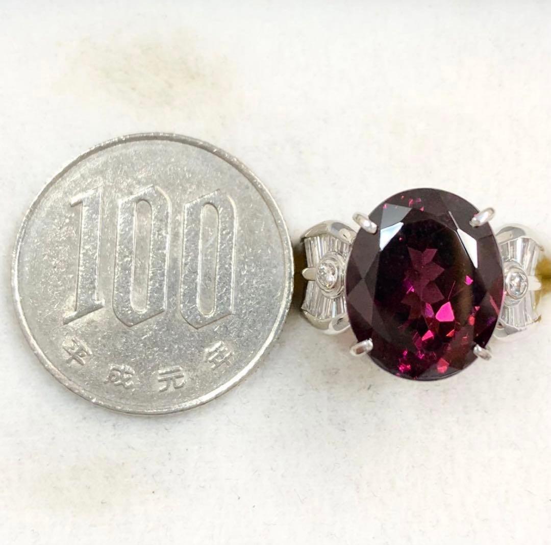 ロードライト ガーネット リング 9.38ct ダイヤ プラチナ ダイヤモンド