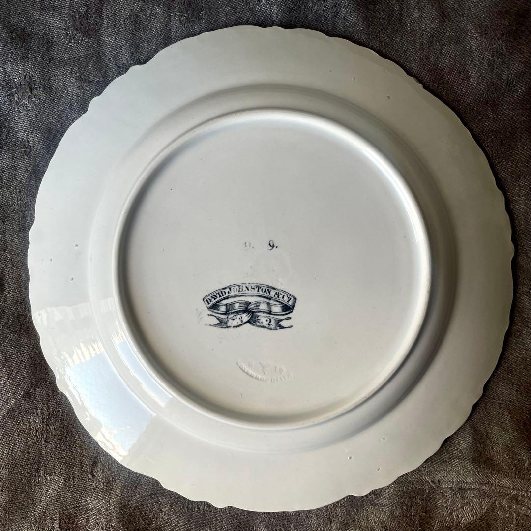 ボルドー　レリーフグリザイユプレート　フランスアンティーク　ロココ　城