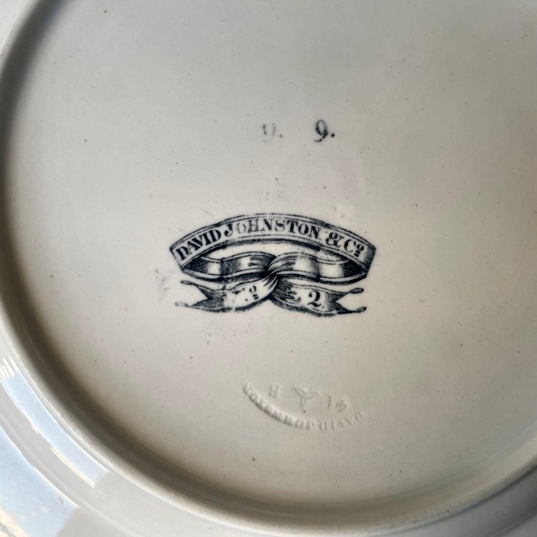 ボルドー　レリーフグリザイユプレート　フランスアンティーク　ロココ　城