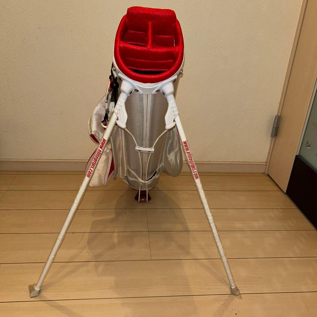 kz様専用 エリートグリップキャディバッグ白\赤 スタンド式 - メルカリ