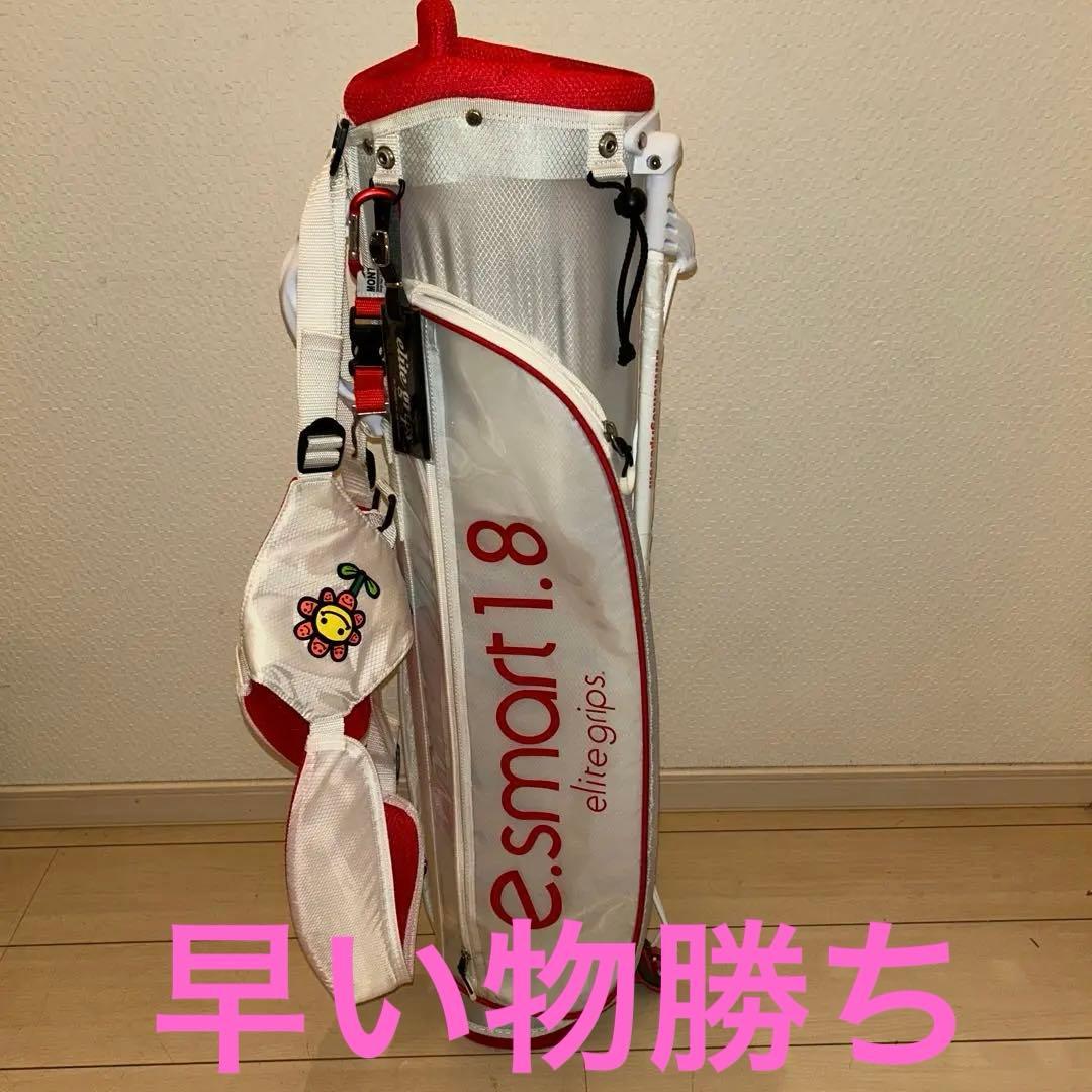 kz様専用 エリートグリップキャディバッグ白\赤 スタンド式 - メルカリ