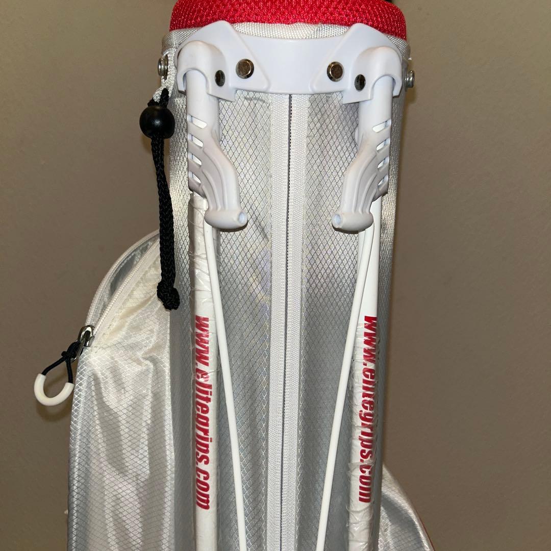 kz様専用 エリートグリップキャディバッグ白\赤 スタンド式 - メルカリ