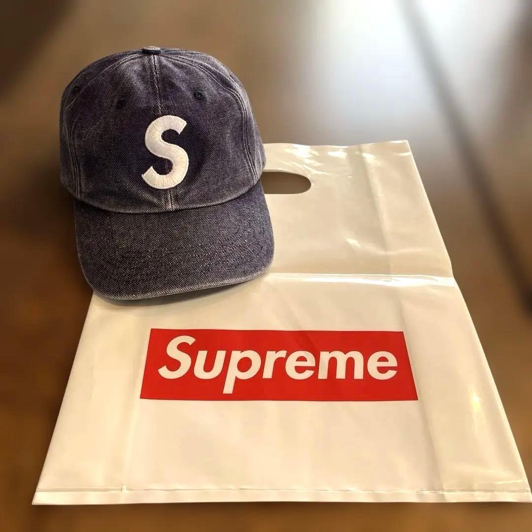 SUPREME シュプリーム Sロゴ キャップ ネイビー 正規品 - メルカリ