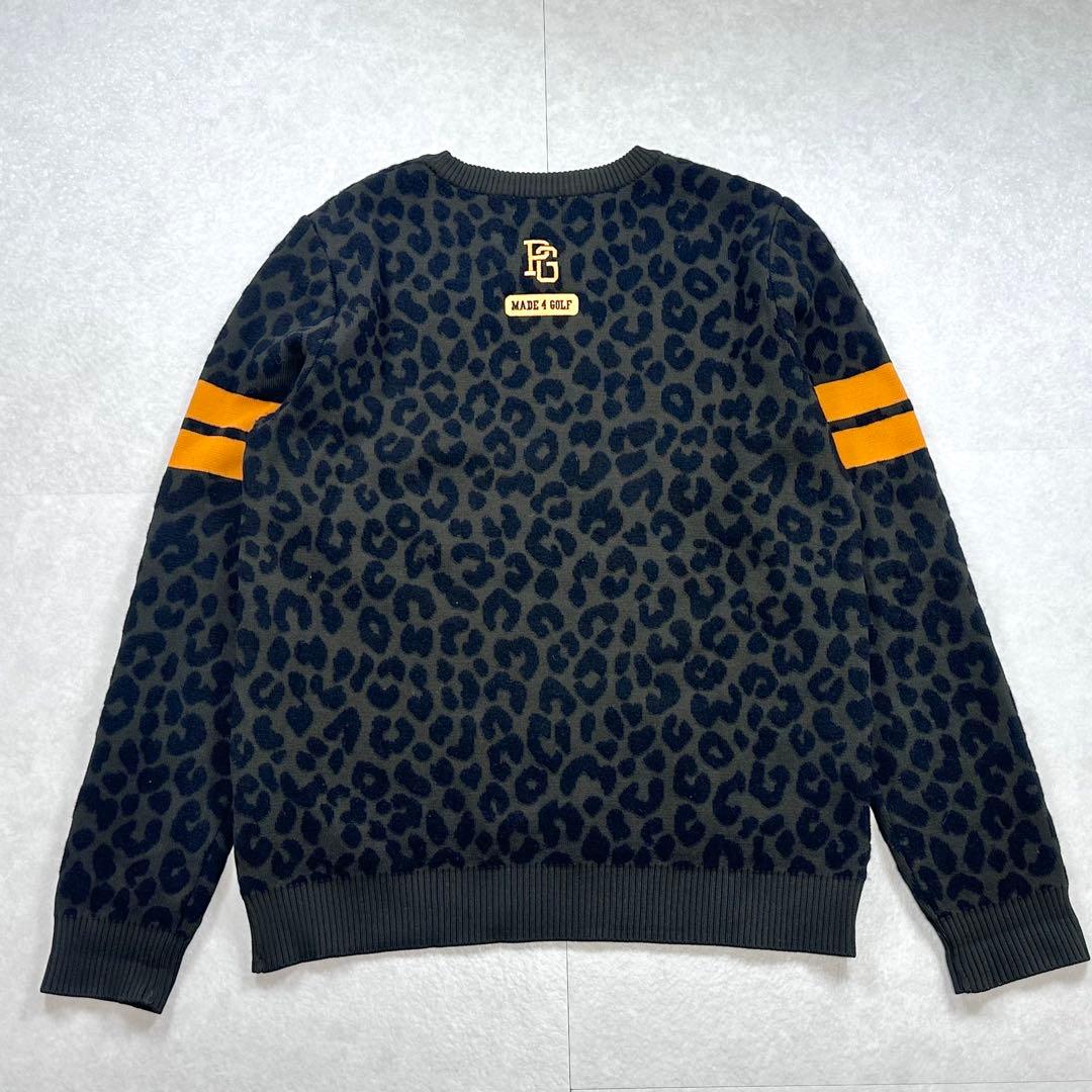 【美品】PEARLY GATES レオパード柄ロゴセーター ニット サイズ6