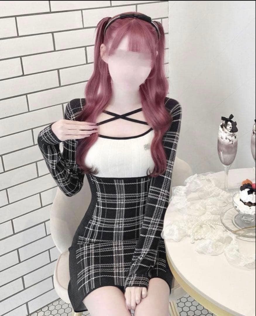 ハニミュ ハニーミュウ チェックタイトニットワンピース - メルカリ