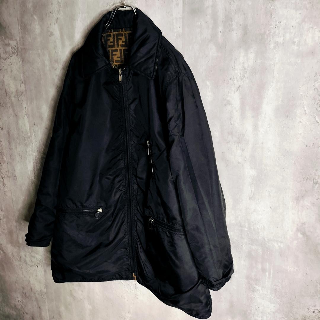 【アーカイブ】フェンディ ズッカ総柄 リバーシブル ジップコート L 伊製