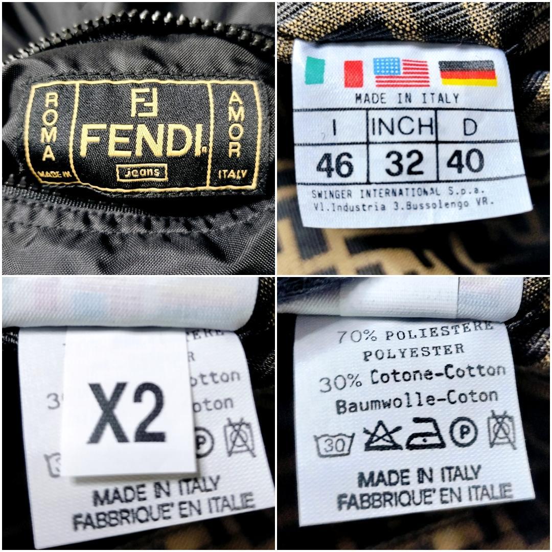 【アーカイブ】フェンディ ズッカ総柄 リバーシブル ジップコート L 伊製