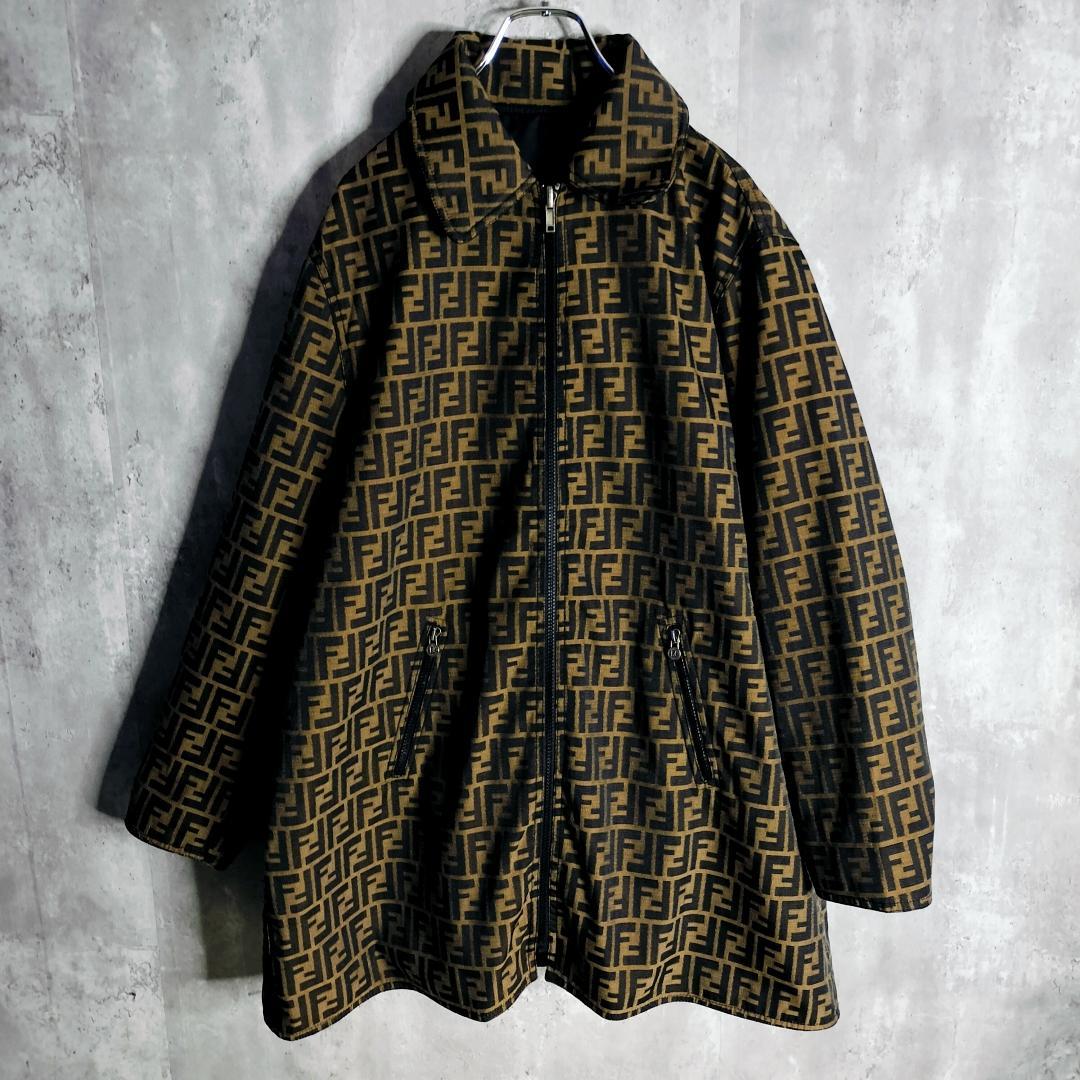 【アーカイブ】フェンディ ズッカ総柄 リバーシブル ジップコート L 伊製