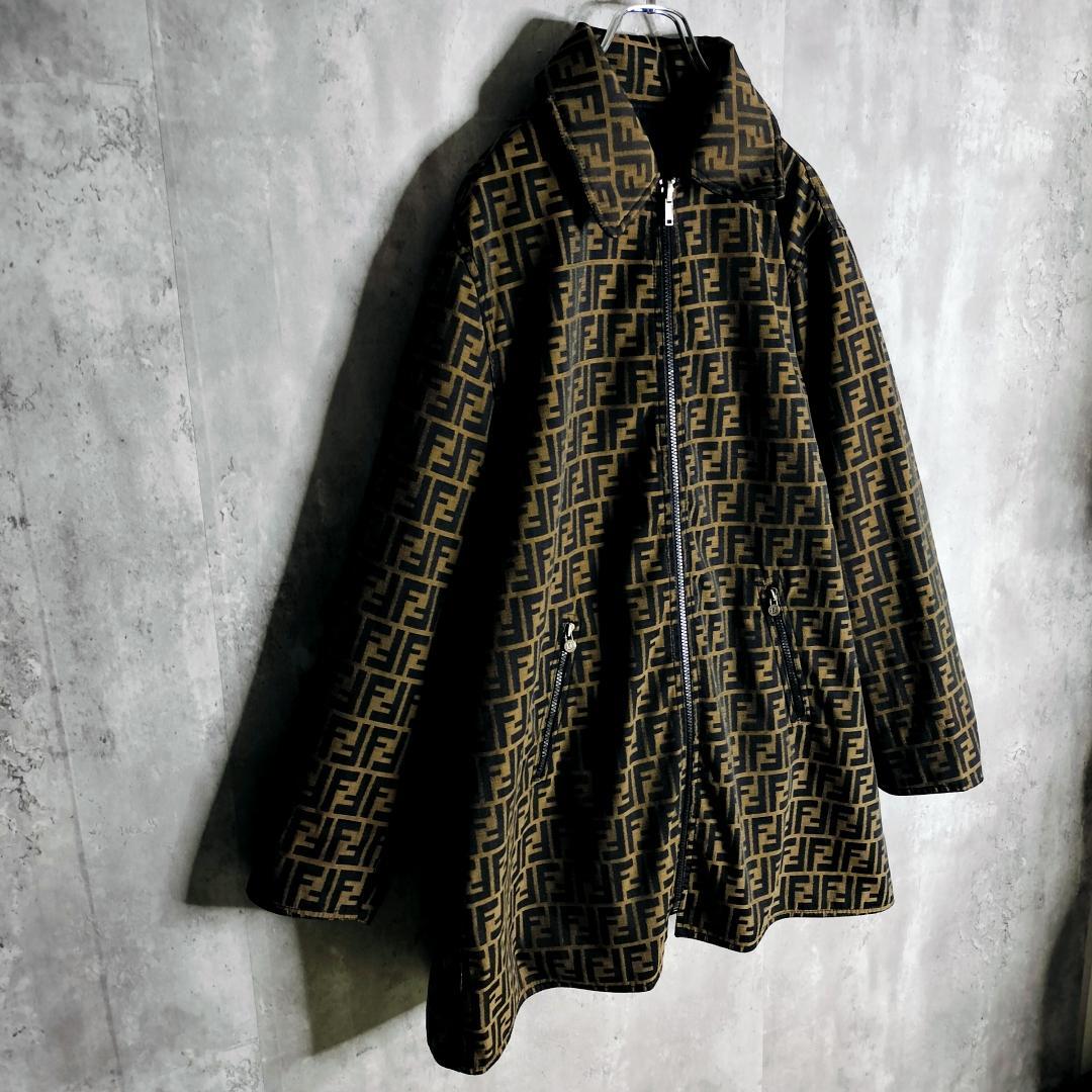 【アーカイブ】フェンディ ズッカ総柄 リバーシブル ジップコート L 伊製
