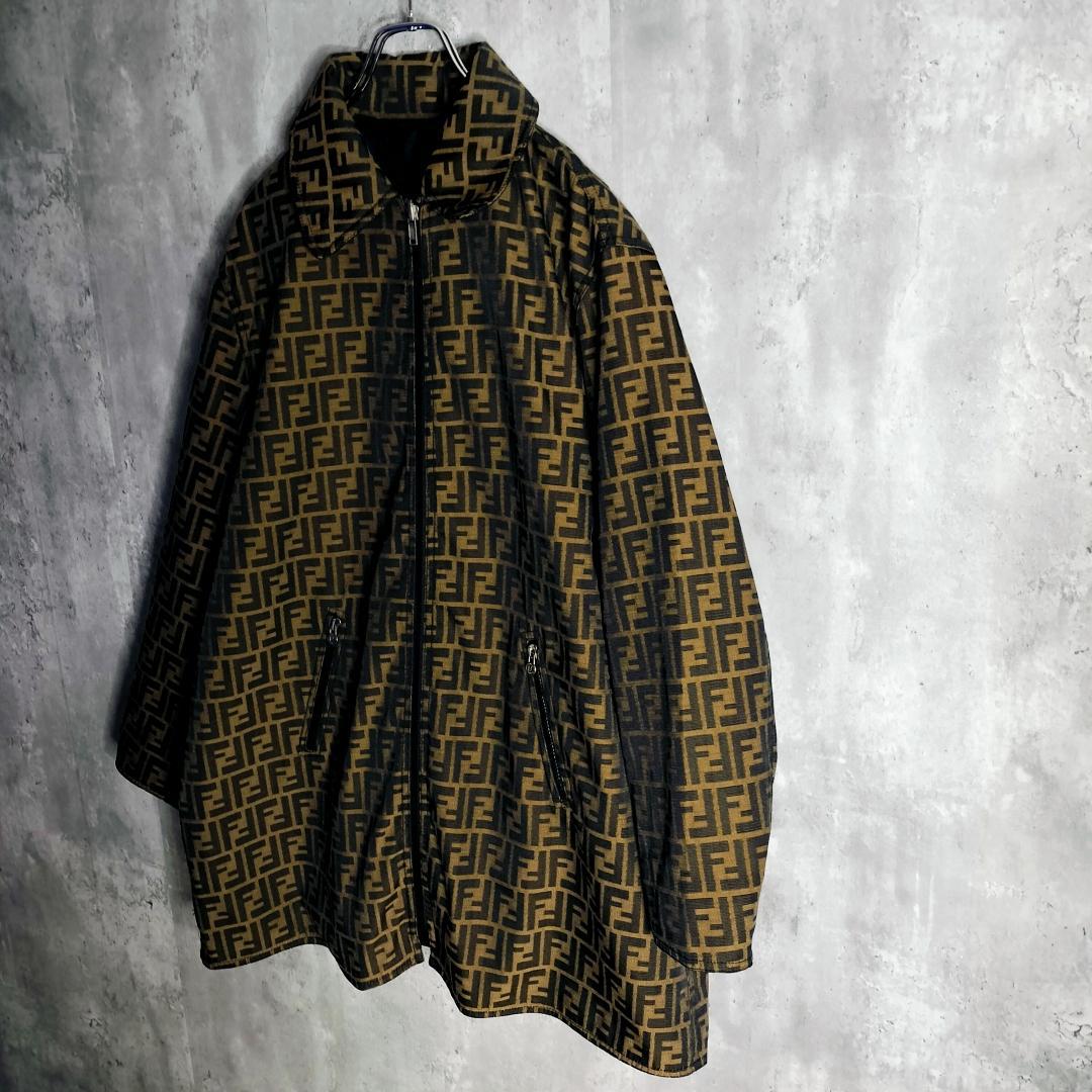 【アーカイブ】フェンディ ズッカ総柄 リバーシブル ジップコート L 伊製