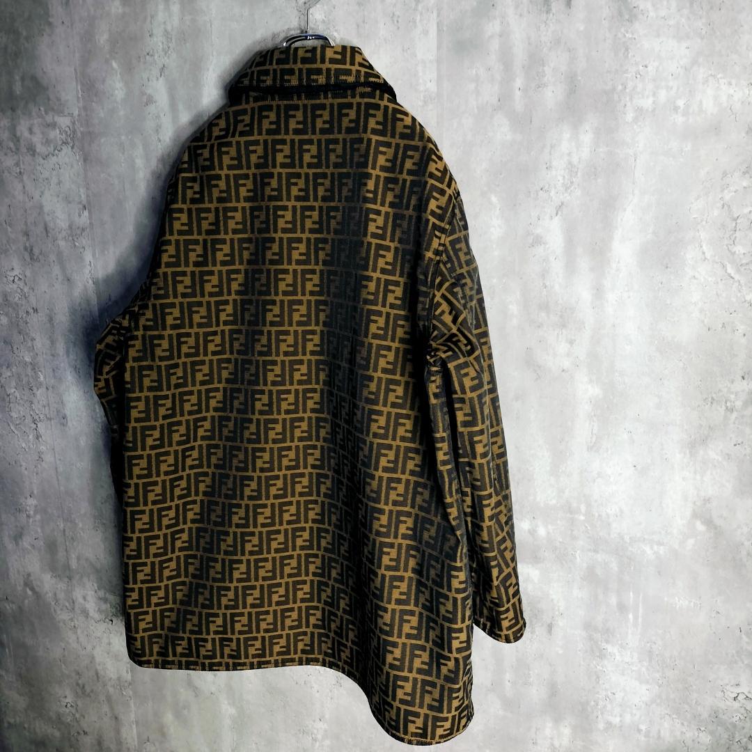 【アーカイブ】フェンディ ズッカ総柄 リバーシブル ジップコート L 伊製