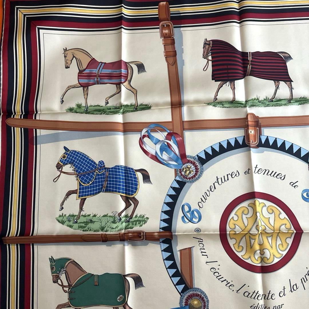 18時まで【新品】エルメス　スカーフ　カレ 90 《馬着》　 定価88,000円