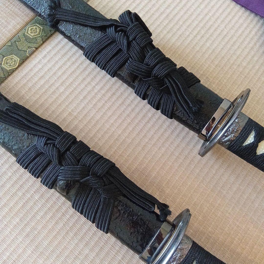 二刀流　大刀小刀セット　海鼠鍔　模造刀　宮本武蔵イメージの刀