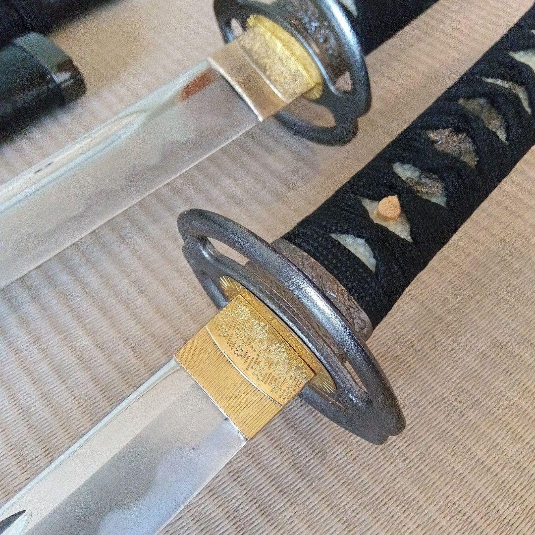 二刀流　大刀小刀セット　海鼠鍔　模造刀　宮本武蔵イメージの刀