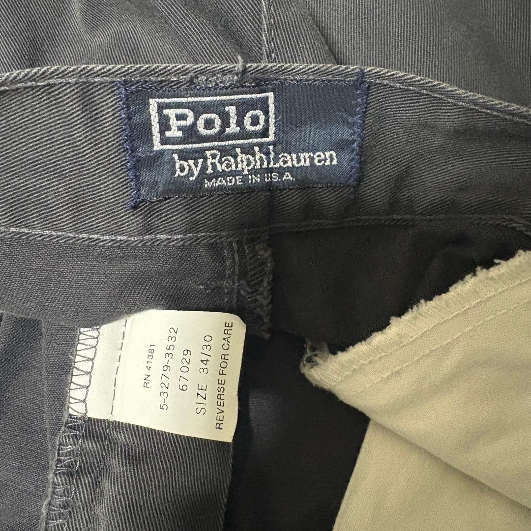 90s USA製 ポロ チノ ゴルフ ブラック チャコール ラルフローレン