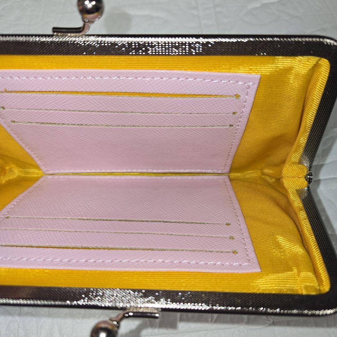 未使用級✨A.D.M.J. がま口財布　スワロフスキー　レザー　クロコ型押し