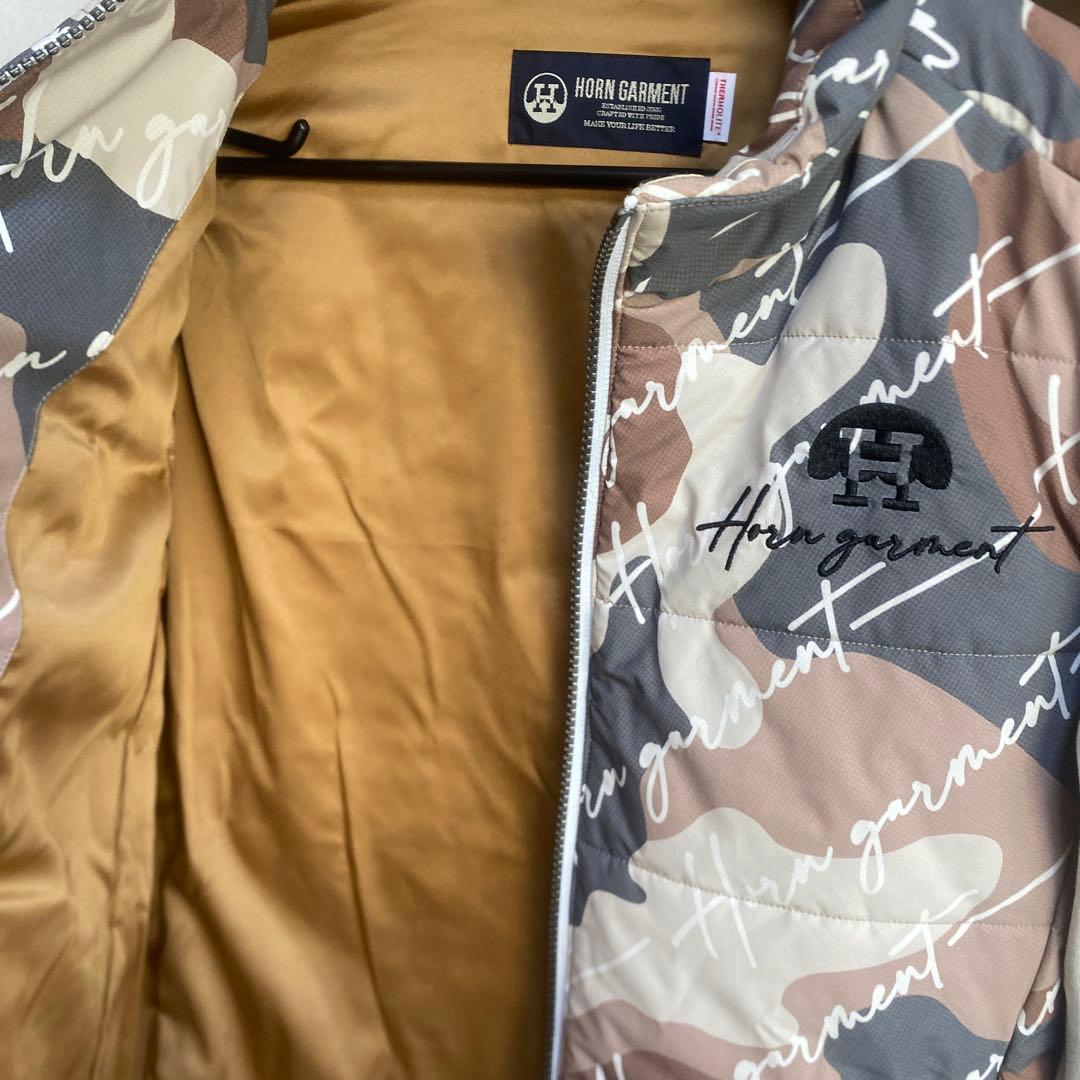 冬用ゴルフウェア ホーンガーメント カモフラージュダウンジャケット