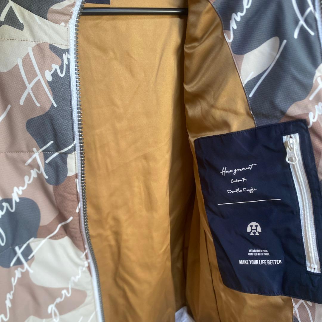 冬用ゴルフウェア ホーンガーメント カモフラージュダウンジャケット