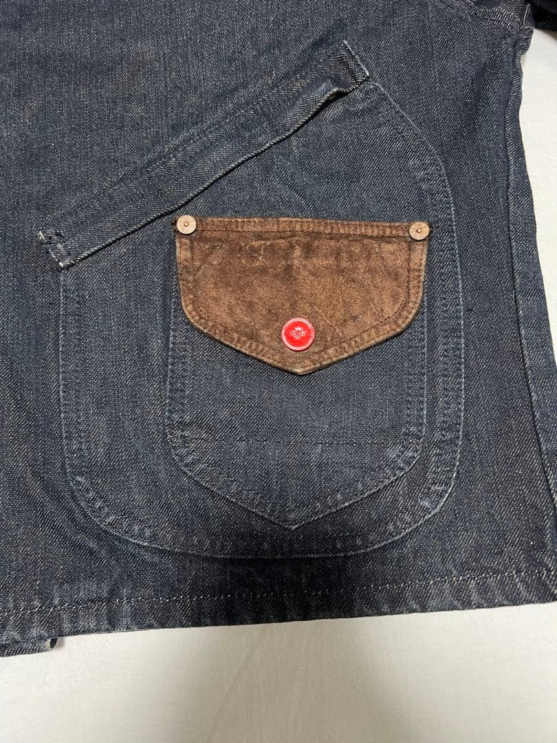 EVISU ライダースデニムジャケット 40サイズ 赤カモメ　Gジャン 裏地